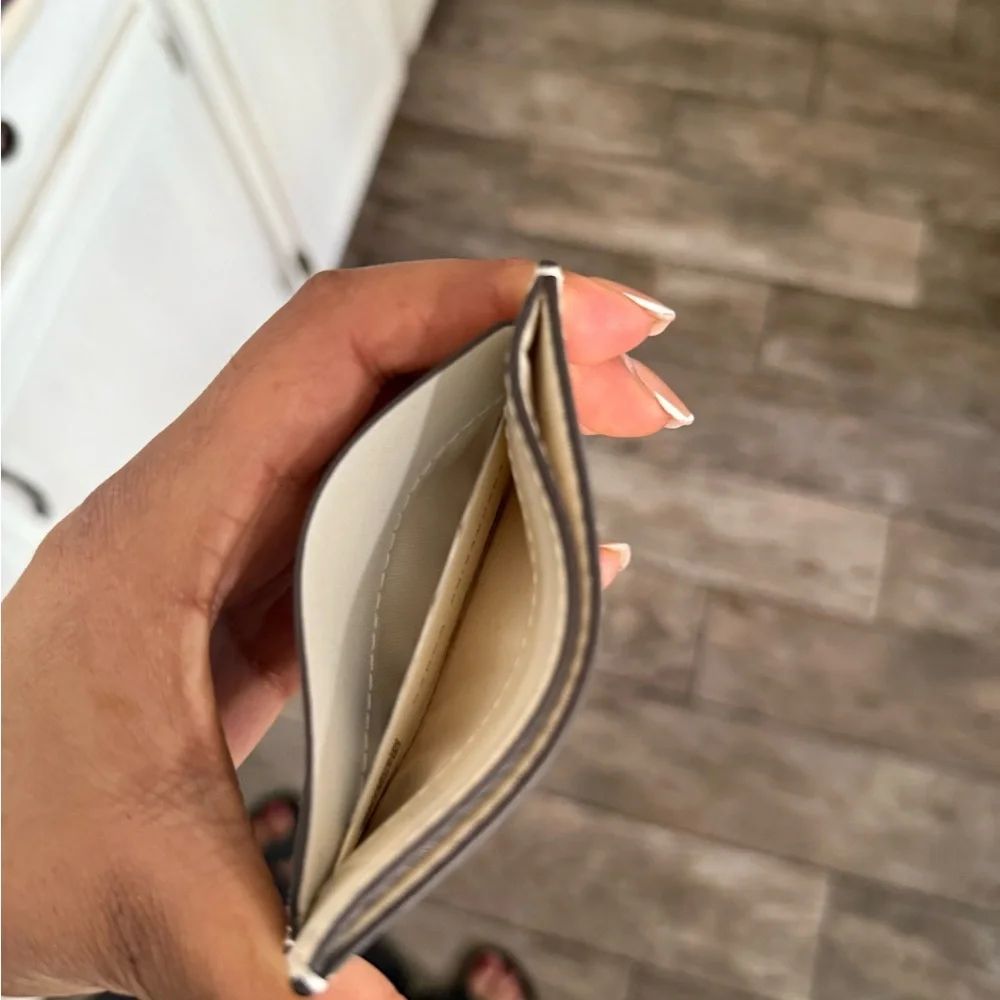 Tory Burch Cream and Mint Card Holder